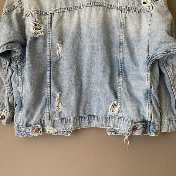 Zara sz S distressed‎ oversized jean jacket - Picture 7 of 7